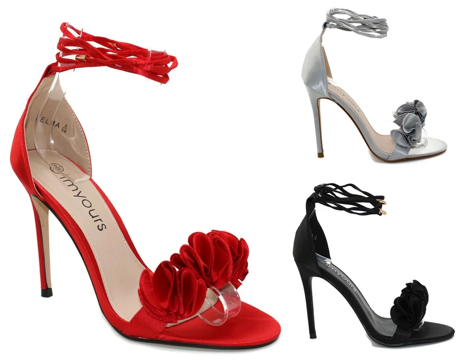 Womens Stiletto High Heels Sandals Ladies Lace Up Wedding Bridal Prom Party Shoe - Image 1 of 1