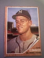 QTY: 1962 Topps Baseball - Tony Cloninger ( Milwaukee Braves ) #63