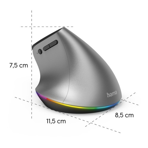 Hama Vertikale Optische Bluetooth Funk Maus Kabellos + Akku ergonomisches Design - Bild 7 von 7