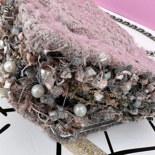 Authentic Chanel WOC Tweed Crossbody Clutch Bag Silver Hardware 11996710 B0246 - Picture 15 of 23