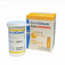 BENECHECK Prime Blood Cholestrol Test Strips 1 Box(10 Strips)