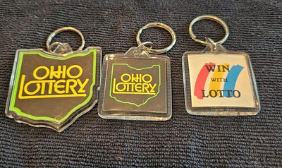 Lot of 3 Lottery Mega Millions Acrylic Keychain Number Picker Balls  2 from Ohio