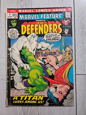 Marvel Feature #3 Marvel Comics 1975 G-VG Grade 3rd Appearance of Defenders