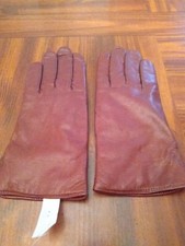 Ladies Brown Leather Lined Gloves Size 7 22-2267 