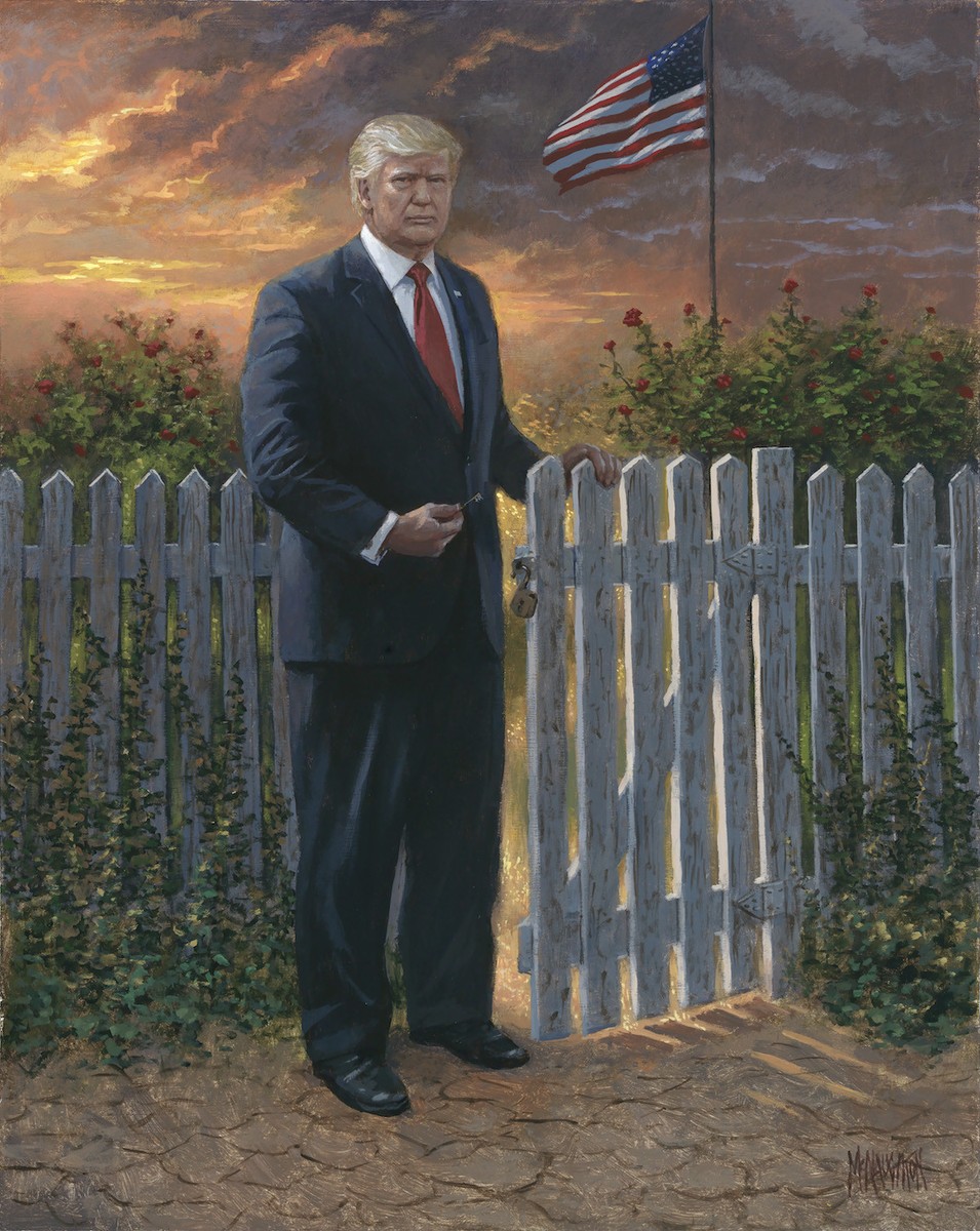 Jon McNaughton MAKE AMERICA SAFE 20x16 Signed Donald Trump