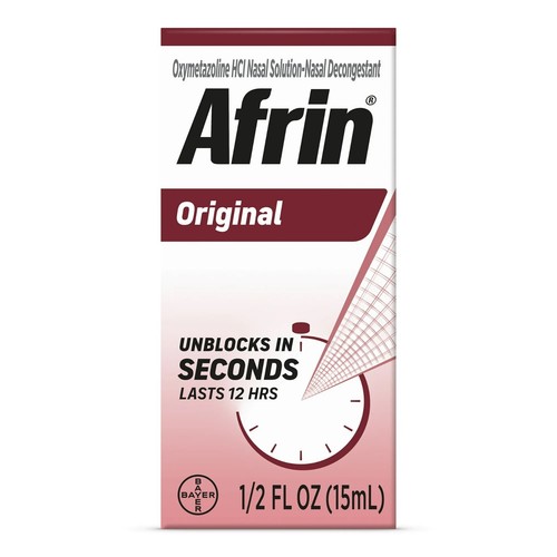 Afrin Original 12 Hour Nasal Congestion Relief Spray, Non Drowsy, Easy To Use - Picture 2 of 5