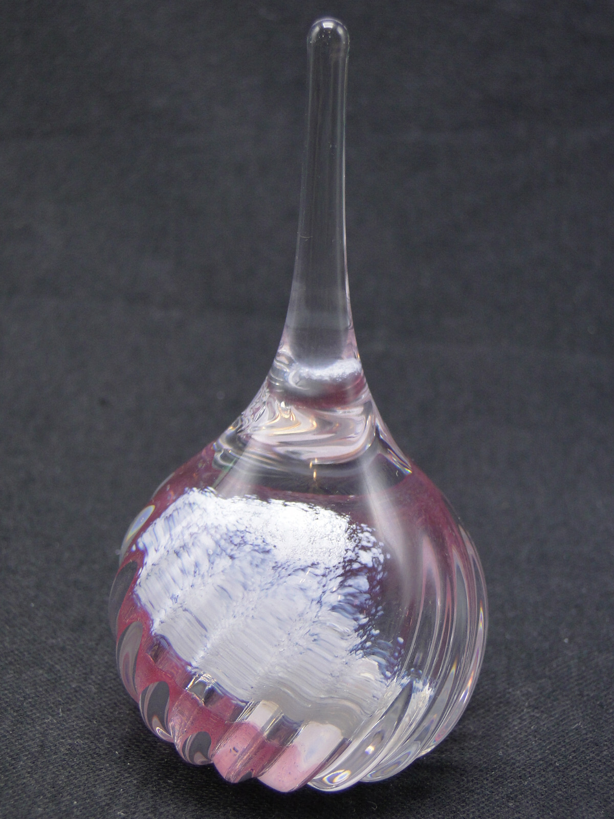 Caithness Misty Paperweight Ring Holder 4¼in White & Pink in Clear