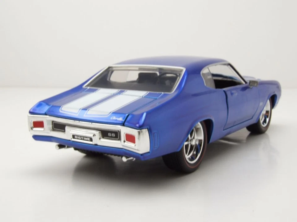 Chevrolet Chevelle 1970 Azul Blanco Coche De Modelo 1:24 Jada Toys - Imagen 2 de 4