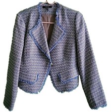 Crazy Line Chanel Jacket Size S(4), European, New, Blue/ivory/gold Spark Combo