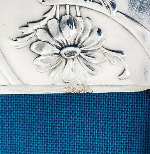ancien pyrogène / boite étui à allumettes ART NOUVEAU argent massif signé OFFNER - 第 10/13 張圖片