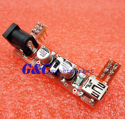 2PCS MB102 Breadboard Power Supply Module 3.3V 5V F Solderless mini usb M112