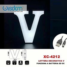 X Lumière LED Lettre Lumineuse Décorative Alphabet V Blanc Batterie Dc XC-4212