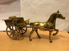 Vintage Brass Horse and Trap