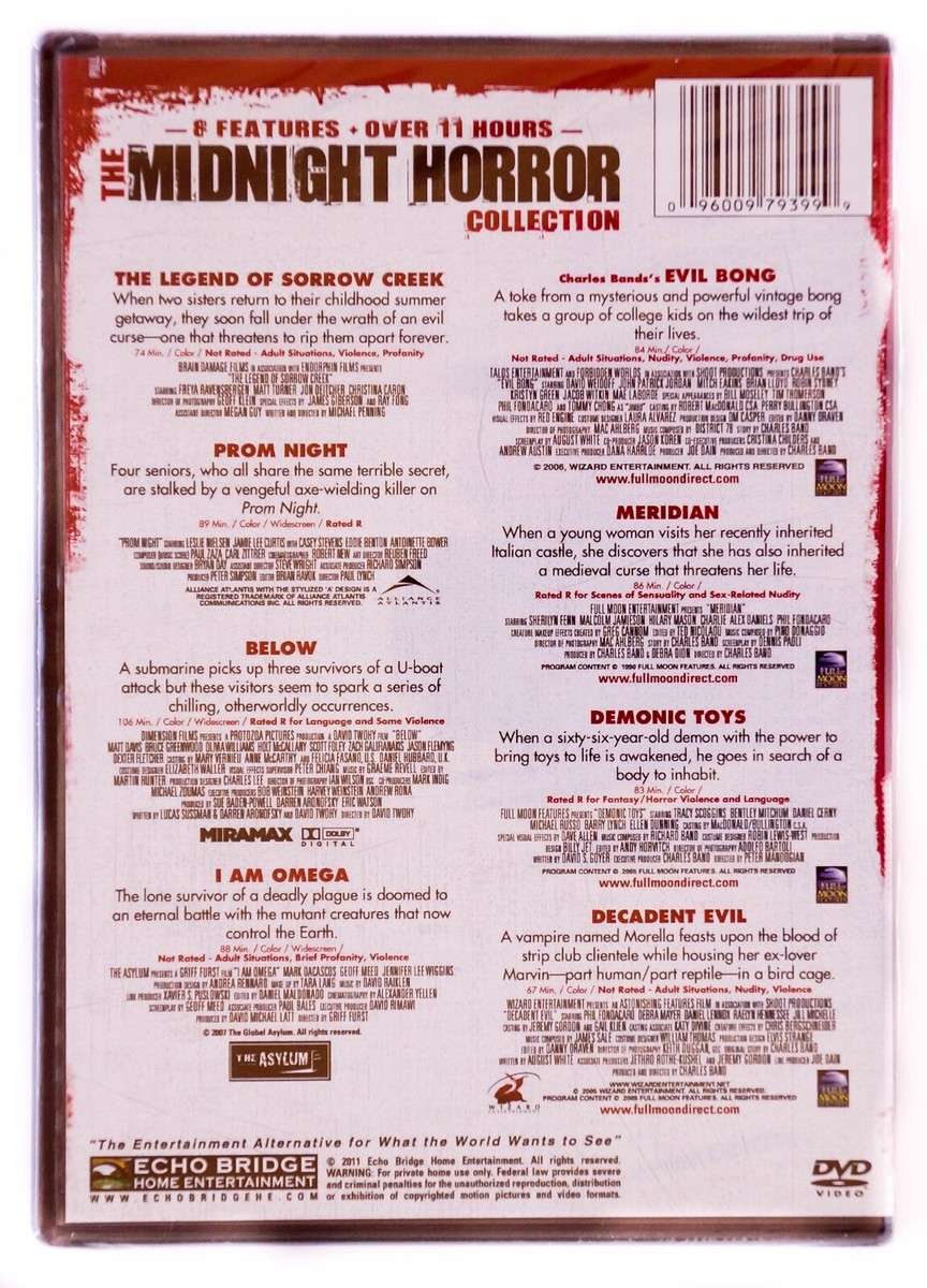 The Midnight Horror Collection DVD, 8 Movie Pack, Prom Night, I Am