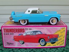 Fifties 50's Tin Friction 1956 TBird Hard Top Carolina Blue Made in Japan NIB