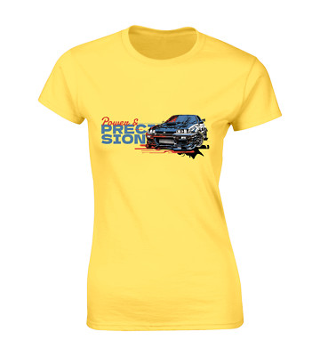 POWER & PRECISION DAMEN T SHIRT RENNWAGEN SUPERCAR COOLES MOTOR DESIGN TOP