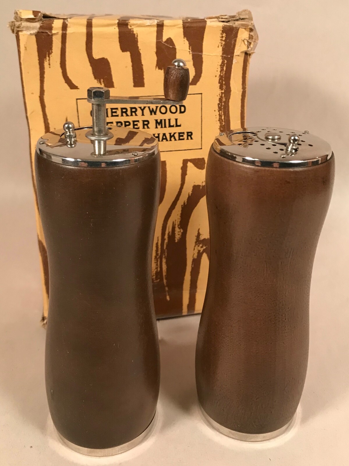 Cherrywood Peppermill & Salt Shaker, MidCentury, Japan eBay