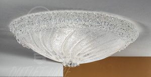 Plafoniere A Soffitto Classiche : Plafoniera lampada soffitto vetro artistico bianco design classico