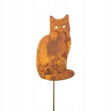 KATZE CORTEN METALL GARTEN ORNAMENTE IM FREIEN STEHEND FIGURINE