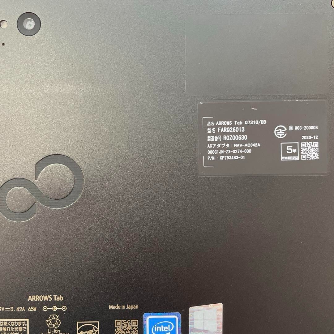 第10世代 i3 富士通 ARROWS Tab Q7310/DB Windows Fujitsu ARROWS Tab Q7310/DB Celeron 5305U 2.30GHz SSD 128GB