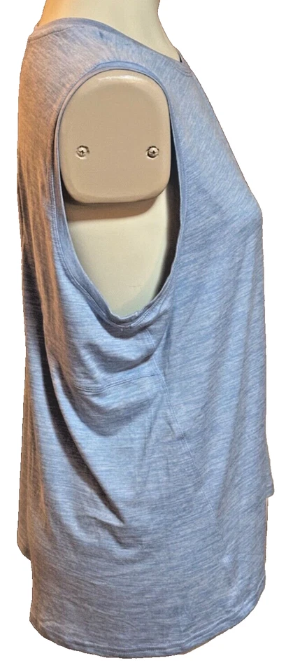 Camiseta deportiva Danskin para mujer azul claro jaspeado talla XL Foto 3 de 4