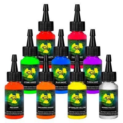 Moms Millennium Nuclear Uv Blacklight Tattoo Ink 9 Color Set Ebay