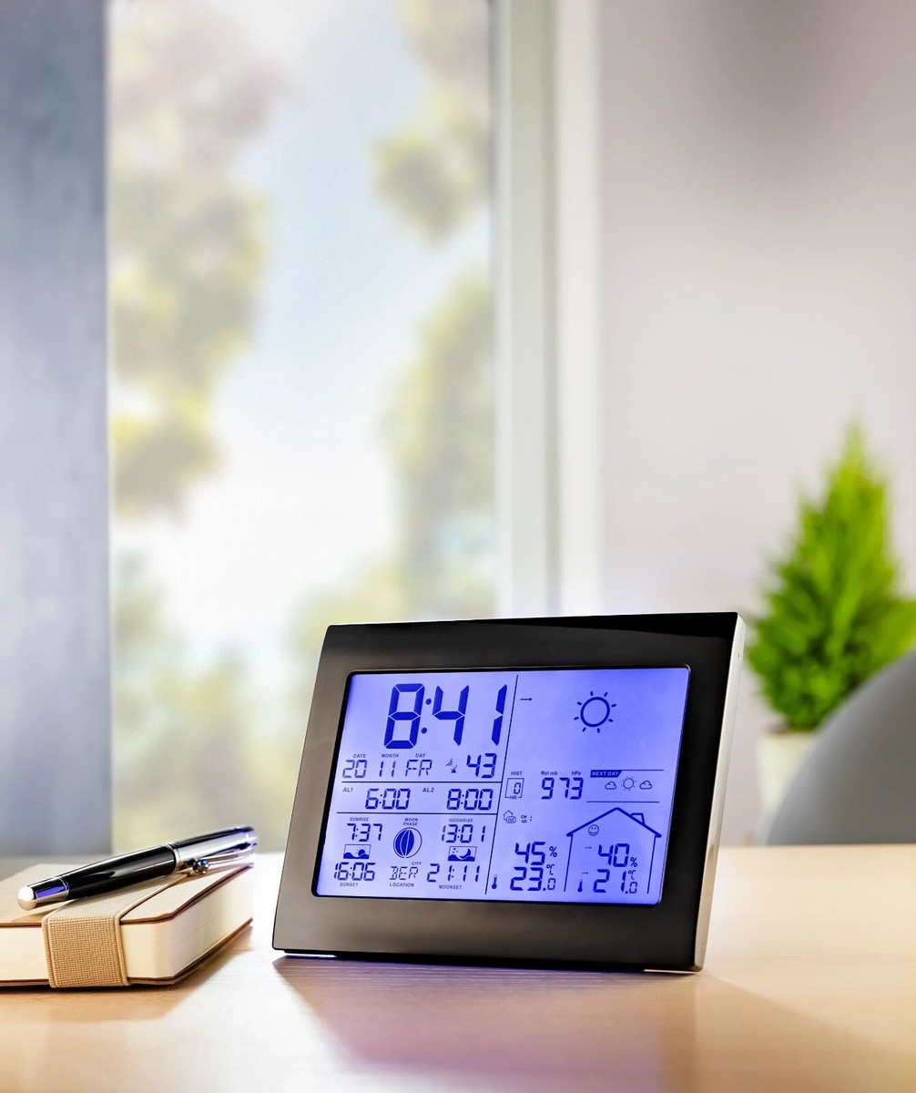 Funk Wetterstation Funk-Wetterstation mit Tage Vorhersage Wecker