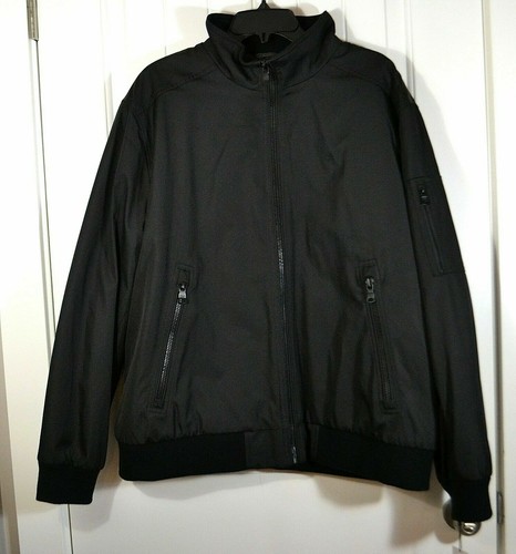 BLACK RIP STOP BOMBER JACKET FULL ZIP 
