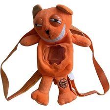Chupa Chups Backpack Cool Friends Smiling Cat Orange Stuffed Plush Bag 12”