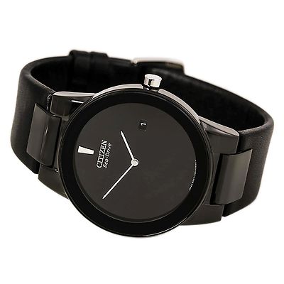 Citizen Eco-drive Au1065-07e 23mm Black Leather Watch Band Strap