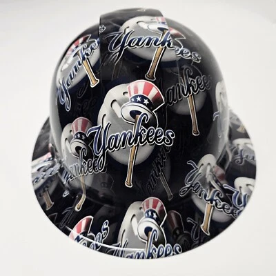 PYRAMEX full brim hard hat custom hydro dipped IN NEW YORK YANKEES BASEBALL ⚾ NEW