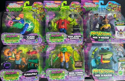  TMNT MUTANTS UNLEASHED CRABAPULT/TURBO CAMMY/HIGH SCHOOL RAPHAEL/WINGNUT +2 