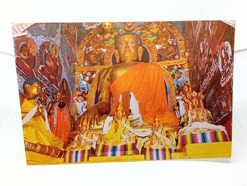 Buddha Image In Sarnath Temple Varanasi India Vintage Postcard
