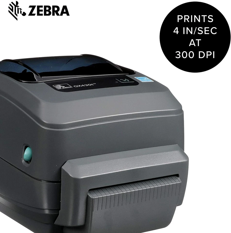 Zebra GX430t Thermal Label Barcode Tag Printer with Front Cutter GX43-102512 - Image 4 of 4