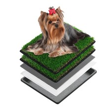 MEEXPAWS Dog Grass Pee Pads for Dogs with Tray  Extra Small 17 x 13 in for Pupp