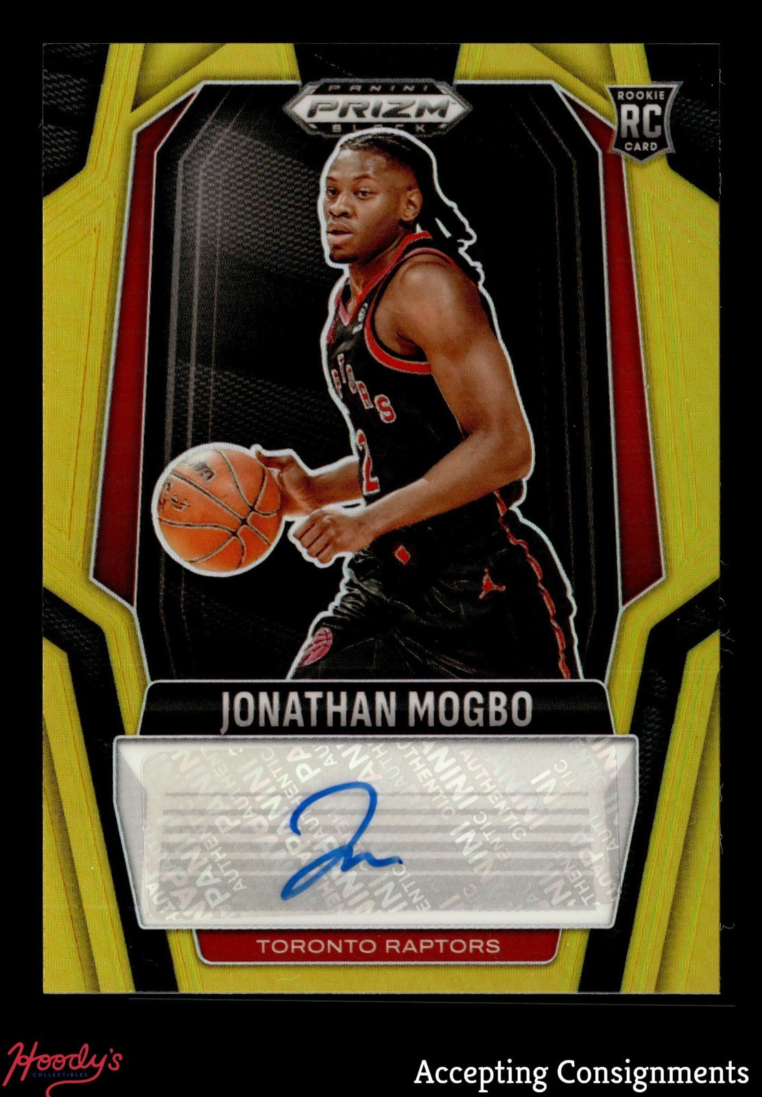 2024-25 Panini Prizm Rookie Signatures Gold Jonathan Mogbo 3/10 RC AUTO RAPTORS