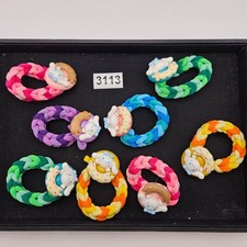 LOT OF 8 CINNAMOROLL INSPIRED BRAIDED ELASTIC HAIR TIES SCRUNCHIES