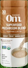 OM Mushroom Coffee Latte Blend – Lion’s Mane, Reishi & Chaga, 30 Servings