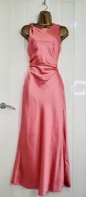 Quiz Damen UK Größe 8 Frühling Sommer Hochzeit Anlass Satinkleid pink pfirsich NEU