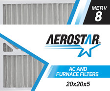 Filtro de aire de repuesto Aerostar 20x20x5 MERV 8 Honeywell, paquete de 2