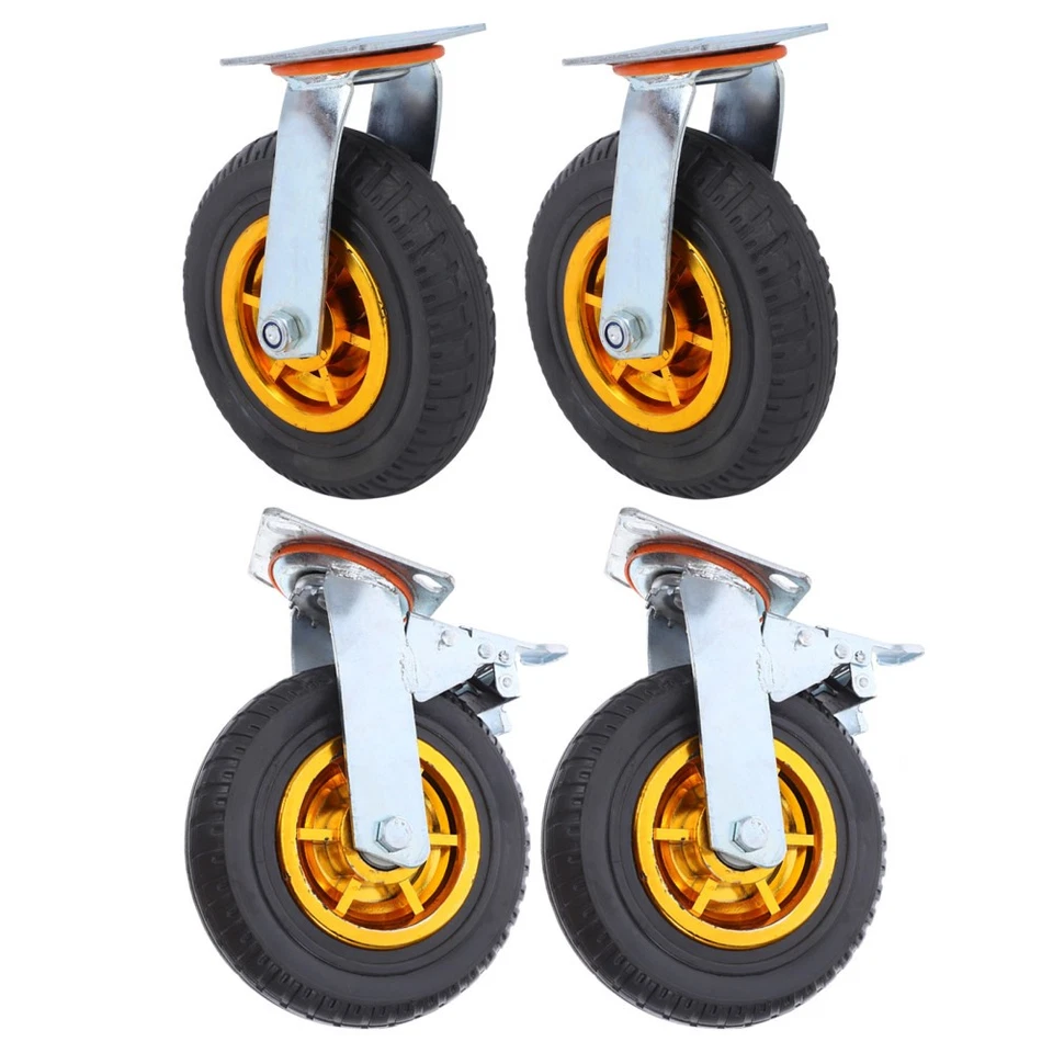 8" Heavy Duty Swivel Castor Wheels Trolley 200mm Furniture Casters 1000KG 4PCS - Image 2 of 4