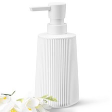 White Hand Soap Dispenser with No Rust Pump for Bathroom and Kitchen Countertops