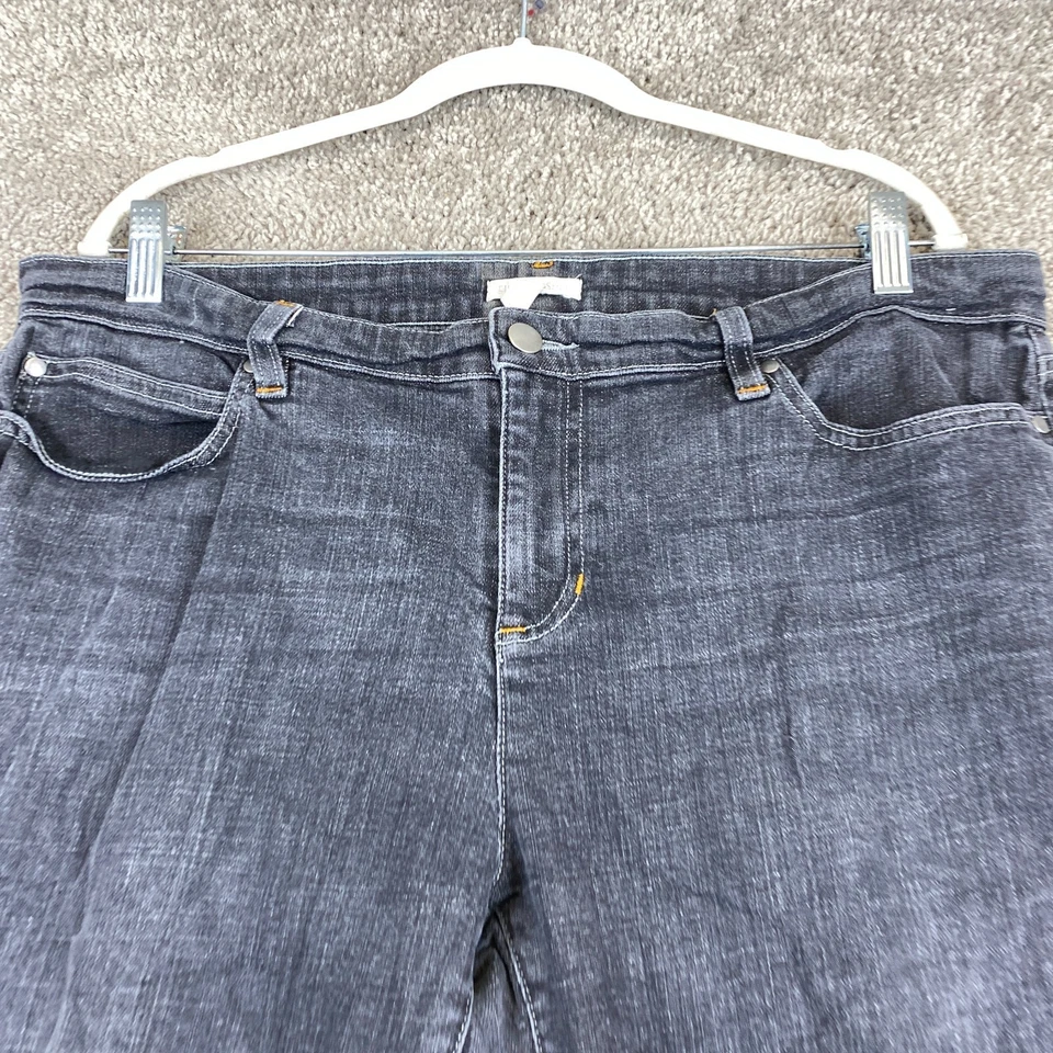 Eileen Fisher Skinny Jeans Women's Petite Size 16 Black Mid Rise Charcoal Wash - Image 2 of 4