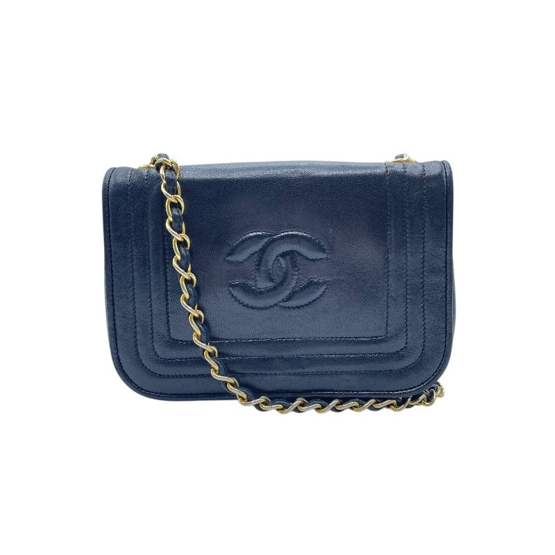 CHANEL Black Calfskin Shoulder Bag with Gold Hardware Style 1415