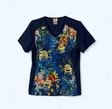 DISNEY MINIONS SCRUB TOP HAWAIIAN STYLE WOMENS MEDIUM