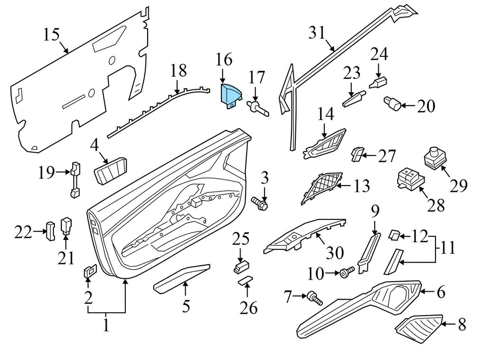 AUDI TT RS QUATTRO 2018-2023 - Esquina interior delantera derecha puerta/ventana embellecedor Foto 4 de 4
