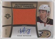 2015-16 Upper Deck Ultimate Collection Debut Threads 34/99 Nick Ritchie Auto 2js