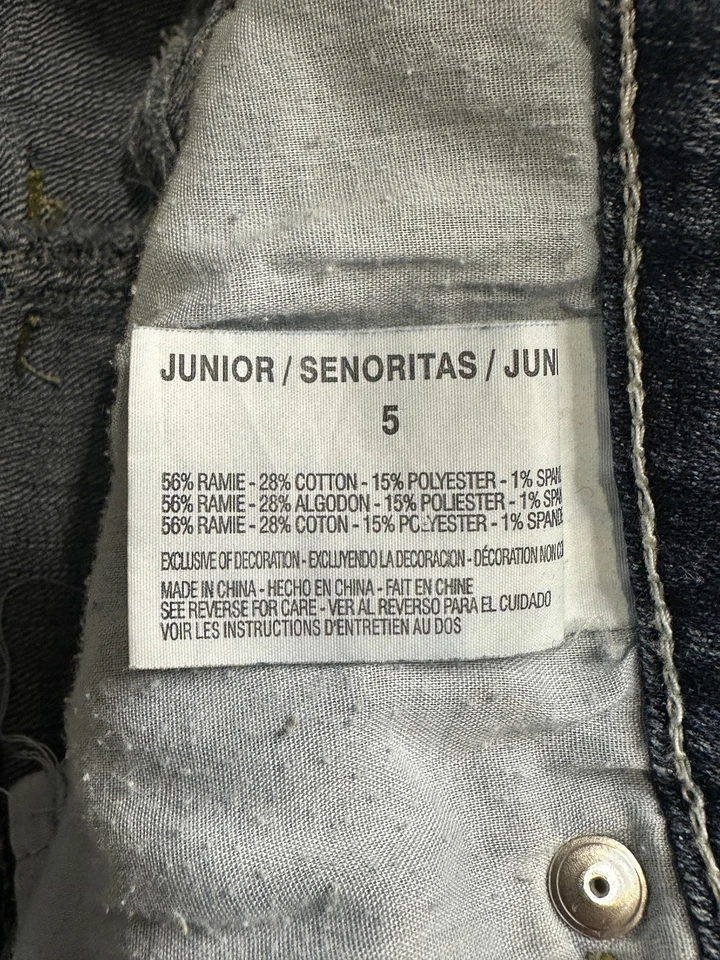 Energie Denim Shorts Womens 5 Blue Distressed Cuffed Raw Hem Premiere Casual Y2K - Image 3 of 4