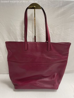 Coach Red Burgundy Leather Madison Phoebe Tote Bag Gold Hardware