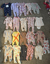 Newborn Baby Girl Sleeper Lot 19 Piece Carter...
